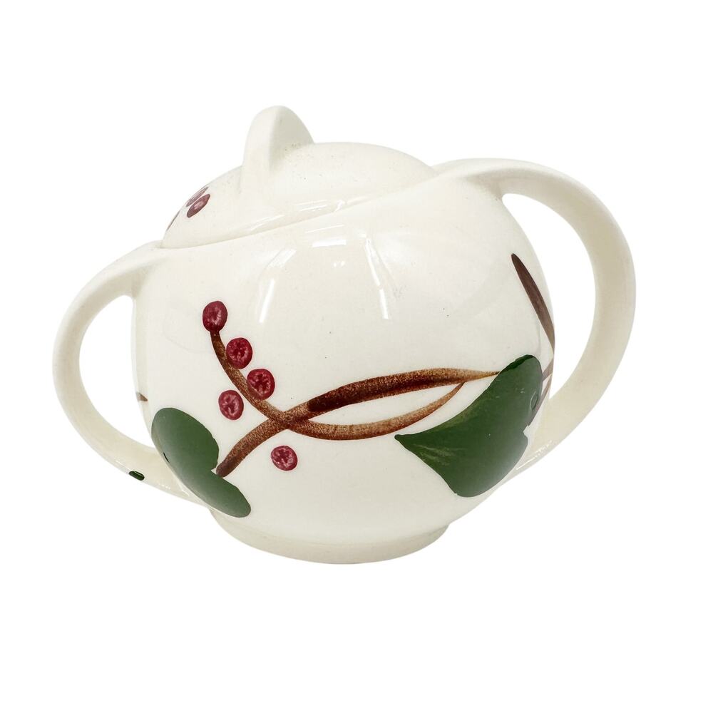 vintage Stanhome Ivy Sugar Bowl & Lid by Blue Ridge Southern Pottery USA